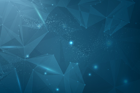Abstract polygonal space. Triangles with connecting dots and lines. Background concept for your designのイラスト素材
