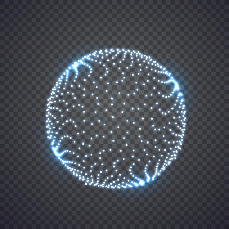 Abstract sphere consisting of points. Technology image of globe. Illustration isolated on transparent background. Graphic concept for your designのイラスト素材