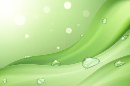 Ilustración de Drops of dew on green grass in the sunlight, eco disgn background - Imagen libre de derechos