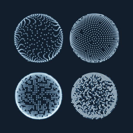 Abstract sphere consisting of points. Technology image of globe. Graphic concept for your designのイラスト素材