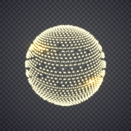 Abstract sphere consisting of points. Technology image of globe. Illustration isolated on transparent background. Graphic concept for your designのイラスト素材
