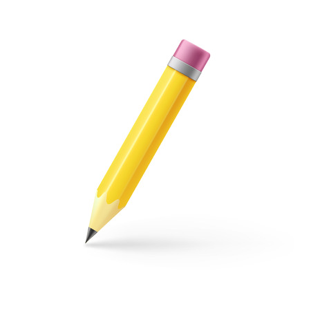 Realistic pencil icon. Illustration isolated on white background. Graphic concept for your designのイラスト素材