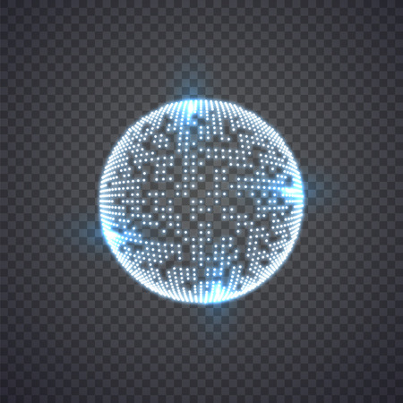 Abstract sphere consisting of points. Technology image of globe. Illustration isolated on transparent background. Graphic concept for your designのイラスト素材