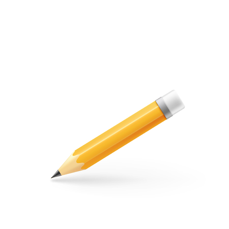 Realistic pencil icon. Illustration isolated on white background. Graphic concept for your designのイラスト素材