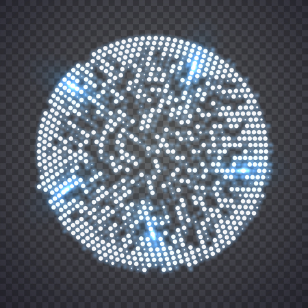 Abstract sphere consisting of points. Technology image of globe. Illustration isolated on transparent background. Graphic concept for your designのイラスト素材