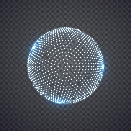 Abstract sphere consisting of points. Technology image of globe. Illustration isolated on transparent background. Graphic concept for your designのイラスト素材
