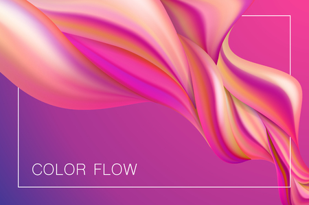 Abstract colorful flow poster. Wave liquid shape background. Graphic concept for your design projectのイラスト素材