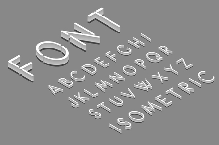 Isometric font alphabet with shadow. Graphic concept for your designのイラスト素材