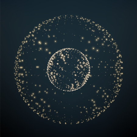 Abstract light particles. Molecules and Atoms Illustration. Graphic concept for your designのイラスト素材