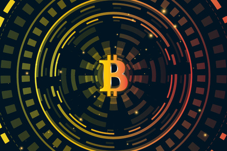 Bitcoin digital currency. Futuristic digital money for your concept design. Touch the futureのイラスト素材