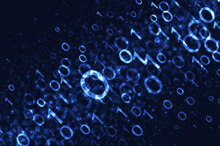 Binary code background. Graphic concept with glowing elements on dark background for your designのイラスト素材