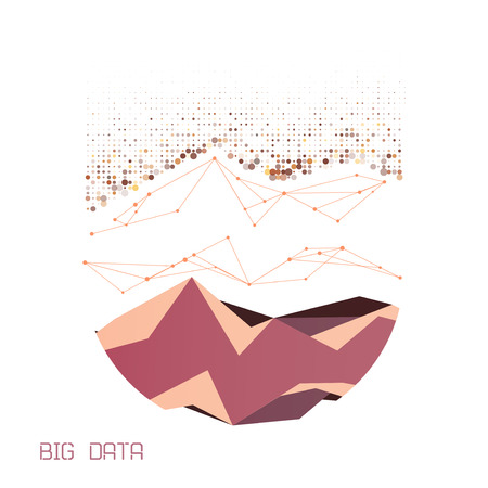 Abstract infographics visualization. Big data code representation. Futuristic network or business analytics. Graphic concept for your designのイラスト素材