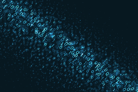 Binary code background. Graphic concept with glowing elements on dark background for your designのイラスト素材