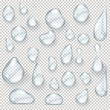 Water drops realistic set isolated illustration. Graphic concept for your designの写真素材