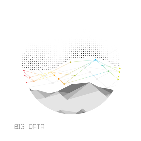 Abstract infographics visualization. Big data code representation. Futuristic network or business analytics. Graphic concept for your designのイラスト素材