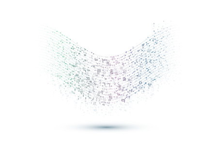 Abstract data flow background with digital code. Graphic concept for your designのイラスト素材