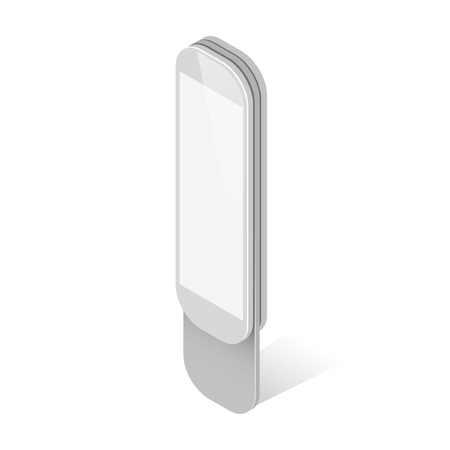 Outdoor advertising stand banner. Isometric illustration isolated on white background. Graphic concept for your designのイラスト素材