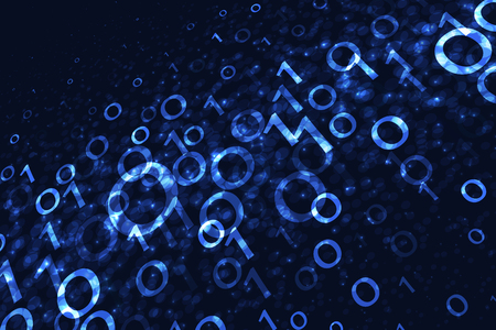 Binary code background. Graphic concept with glowing elements on dark background for your designのイラスト素材