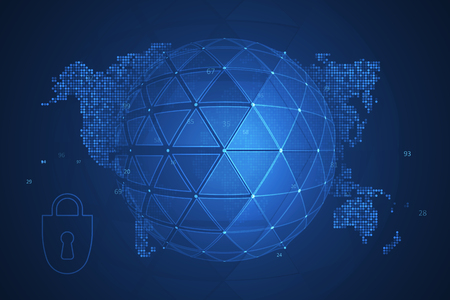 Global network security. Futuristic network or business analytics. Graphic concept for your designのイラスト素材