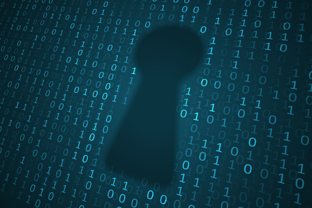 Digital keyhole illustration. Futuristic network security or data encryption. Graphic concept for your designのイラスト素材