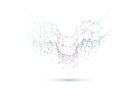 Abstract data flow background with digital code. Graphic concept for your designのイラスト素材