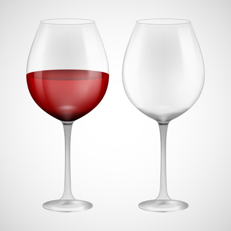 Wineglass with red wine. Illustration isolated on background. Graphic concept for your designの写真素材