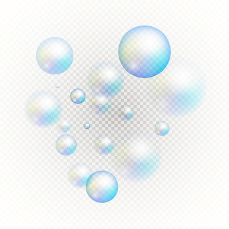 Set of multicolored transparent soap bubbles. Graphic concept for your designの写真素材