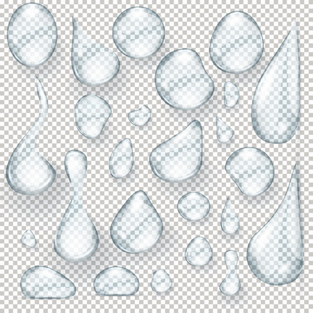 Water drops realistic set isolated illustration. Graphic concept for your designの写真素材