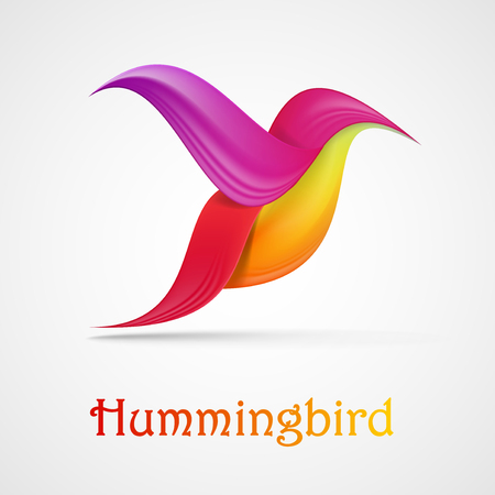 Hummingbird abstract symbol. Illustration isolated on background. Graphic concept for your designの写真素材