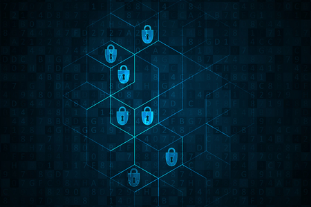 Cyber security illustration. Futuristic network or business analytics. Graphic concept for your designのイラスト素材