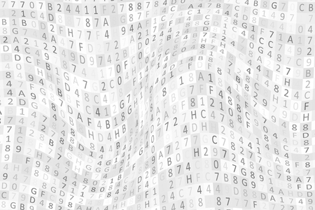 Artificial intelligence and machine learning. Abstract digital code visualization. Big data code representation. Stream of encoded data.のイラスト素材