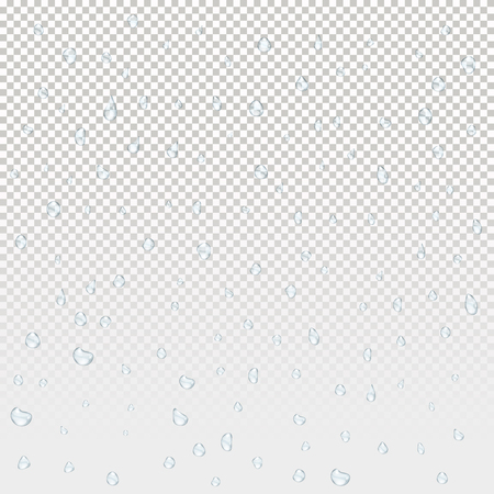 Water rain drops. Illustrations isolated on transparent background. Graphic concept for your designのイラスト素材