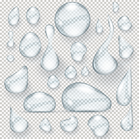Water drops realistic set isolated illustration. Graphic concept for your designの写真素材