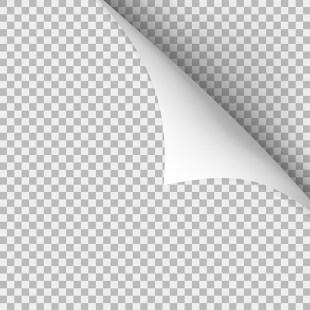 Curled corner of paper with shadow on transparent background. Graphic concept for your designの写真素材