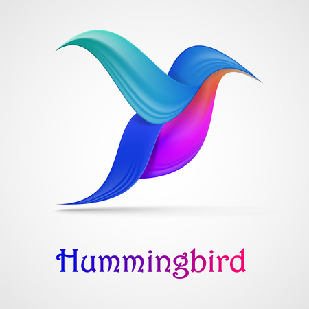 Hummingbird abstract symbol. Illustration isolated on background. Graphic concept for your designの写真素材