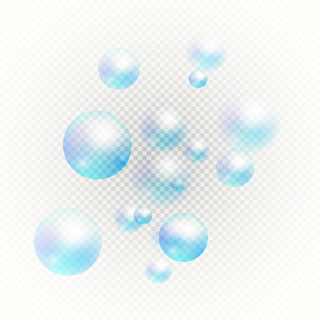 Set of multicolored transparent soap bubbles. Graphic concept for your designの写真素材