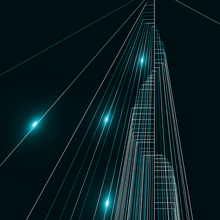 Abstract City Landscape background, dark art illustration. Graphic concept for your design の写真素材