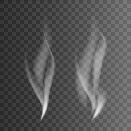 White cigarette smoke waves. Illustration isolated on transparent background. Graphic concept for your designのイラスト素材