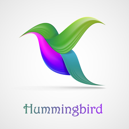 Hummingbird abstract symbol. Illustration isolated on background. Graphic concept for your designの写真素材