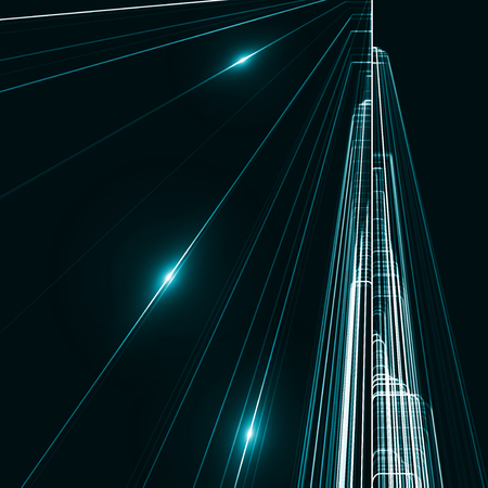Abstract City Landscape background, dark art illustration. Graphic concept for your design の写真素材
