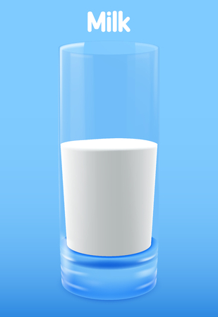 Glass of milk . Illustration isolated on background. Graphic concept for your designの写真素材
