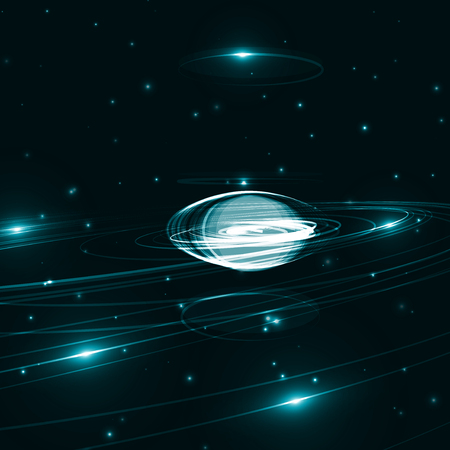 Abstract futuristic space background, dark art illustration の写真素材
