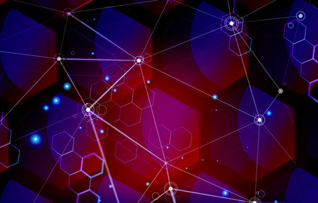 Abstract technology background. Wireframe polygonal landscape. Digital innovation illustration.