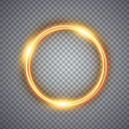 Magic gold circle light effect. Illustration isolated on background. Graphic concept for your designの写真素材