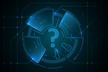 Abstract question mark on dark background. Magic light effects. Graphic concept for your design.のイラスト素材