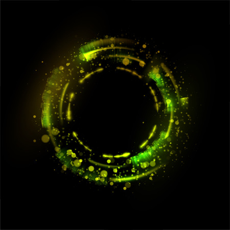 Abstract glowing circles on black background. Graphic concept for your designのイラスト素材