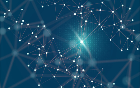 Abstract polygonal space. Global network graphic concept. Artificial intelligence illustration