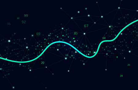 Big data algorithms visualization. Futuristic network or business analytics. Graphic concept for your designのイラスト素材