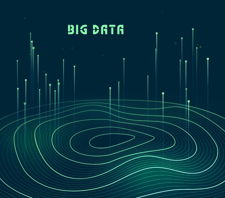 Abstract data transmission visualization. Big data code representation. Futuristic network or business analytics. Graphic concept for your designのイラスト素材