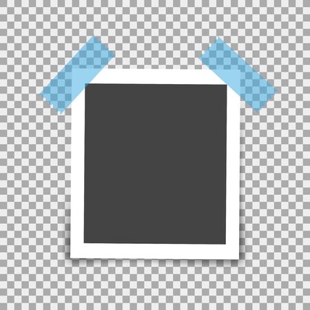 Retro photo frame. Illustration isolated on transparent background. Graphic concept for your designの写真素材